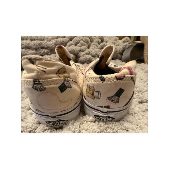 Vans Asher makeup print cream slip ons size 9 - Picture 4 of 6